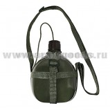 Фляга армейская алюминиевая крашеная с ремнем