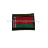 Шеврон флажок флаг РБ ВВ МВД  цветной с оливковым  околышем на липе