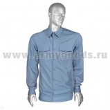 Рубашка офицерская мужская голубая длинный рукав