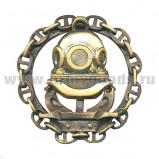 Значок водолазный шлем в цепи (большой, литье)